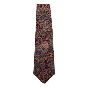 Italianissimo Paisley  Pattern Red 100% Polyester Necktie